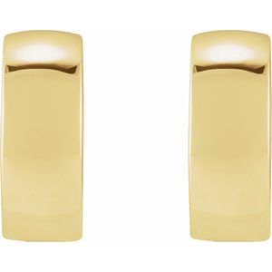 14K Yellow/White Gold 14 mm Hinged Hoop Earrings
