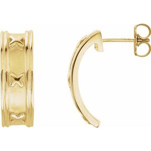 10K Yellow Gold J-Hoop Earrings