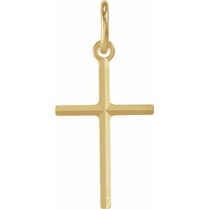 14K Yellow Gold 15.5x10 mm Cross Pendant