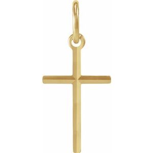 14K Yellow Gold 13x8.5 mm Cross pendant