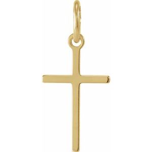 14K Yellow Gold 13x8.5 mm Cross pendant