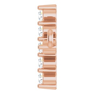 14K Rose Gold 1/5 CTW Natural Diamond Sideways Cross Necklace Center