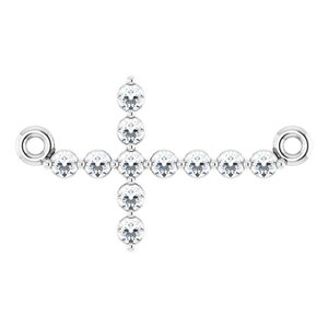 Platinum 1/5 CTW Natural Diamond Sideways Cross Necklace Center