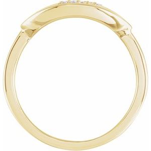 14K Yellow Gold 1/10 CTW Natural Diamond Initial D Signet Ring