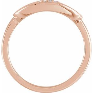 14K Rose Gold .08 CTW Natural Diamond Initial F Signet Ring