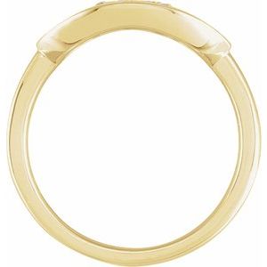 14K Yellow Gold 1/10 CTW Natural Diamond Initial H Signet Ring