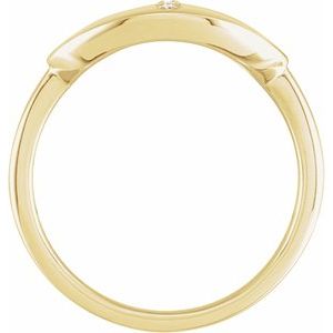14K Yellow Gold .04 CTW Natural Diamond Initial I Signet Ring