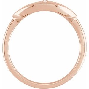 14K Rose Gold .04 CTW Natural Diamond Initial I Signet Ring