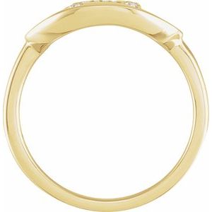 14K Yellow Gold 1/10 CTW Natural Diamond Initial N Signet Ring