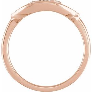 14K Rose Gold 1/10 CTW Natural Diamond Initial N Signet Ring