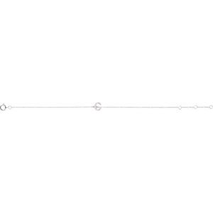 14K White Gold .04 CTW Natural Diamond Initial C 6-7" Bracelet