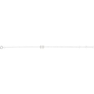14K White Gold .06 CTW Natural Diamond Initial H 6-7" Bracelet