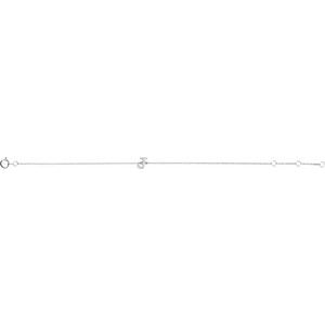 14K White Gold .05 CTW Natural Diamond Initial J 6-7" Bracelet