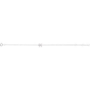 14K White Gold .05 CTW Natural Diamond Initial K 6-7" Bracelet
