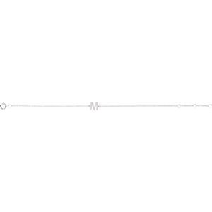14K White Gold .07 CTW Natural Diamond Initial M 6-7" Bracelet