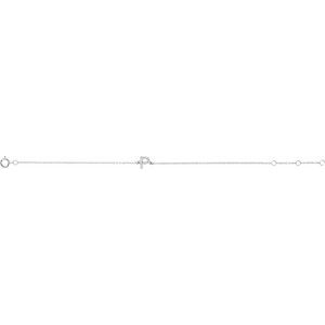 14K White Gold .05 CTW Natural Diamond Initial P 6-7" Bracelet