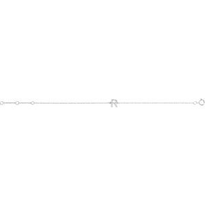 14K White Gold .06 CTW Natural Diamond Initial R 6-7" Bracelet