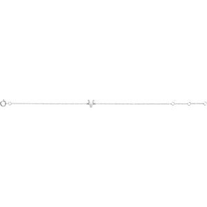 14K White Gold .05 CTW Natural Diamond Initial V 6-7" Bracelet