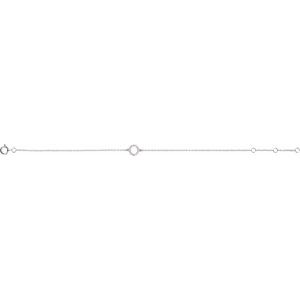 14K White Gold .06 CTW Natural Diamond Initial O 6-7" Bracelet
