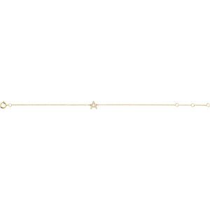 14K Yellow Gold 1/10 CTW Natural Diamond Initial A 6-7" Bracelet