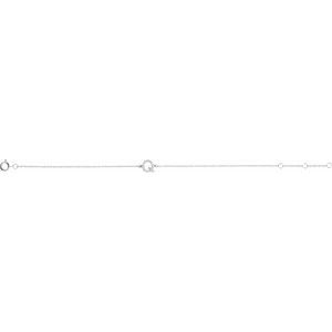14K White Gold .07 CTW Natural Diamond Initial Q 6-7" Bracelet