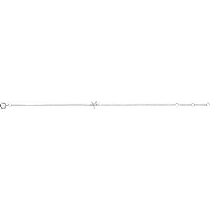 14K White Gold .04 CTW Natural Diamond Initial Y 6-7" Bracelet