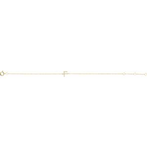 14K Yellow Gold .05 CTW Natural Diamond Initial F 6-7" Bracelet