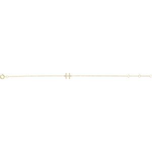 14K Yellow Gold .06 CTW Natural Diamond Initial H 6-7" Bracelet