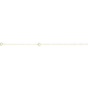 14K Yellow Gold .06 CTW Natural Diamond Initial E 6-7" Bracelet