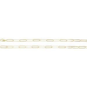 14K Yellow Gold 6.2 mm Paperclip-Style 18" Chain