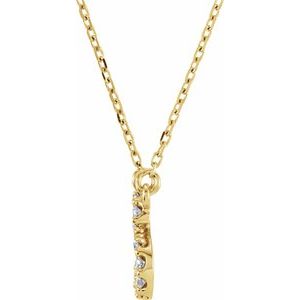 14K Yellow Gold 1/6 CTW Natural Diamond Initial O 16" Necklace