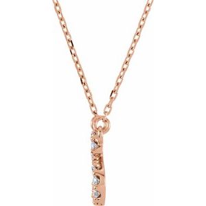 14K Rose Gold 1/8 CTW Natural Diamond Initial S 16" Necklace