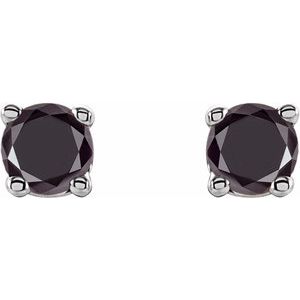14K White Gold 1/8 CTW Natural Black Diamond Earrings