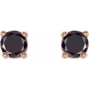 14K Rose Gold 1/5 CTW Natural Black Diamond Earrings
