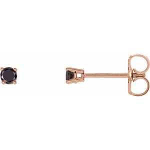 14K Rose Gold 1/5 CTW Natural Black Diamond Earrings