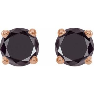 14K Rose Gold 1/2 CTW Natural Black Diamond Earrings