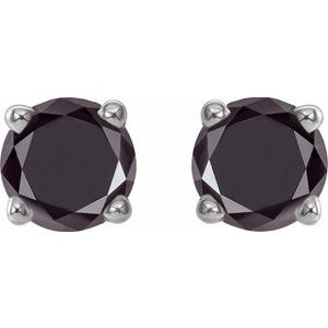 14K White Gold 1/2 CTW Natural Black Diamond Earrings