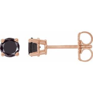 14K Rose Gold 1/2 CTW Natural Black Diamond Earrings