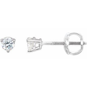 Sterling Silver 1/5 CTW Natural Diamond   Earrings