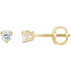 14K Yellow Gold 1/5 CTW Natural Diamond Earrings