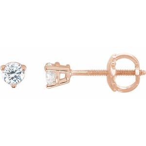 14K Rose Gold 1/5 CTW Natural Diamond Earrings