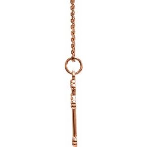 14K Rose Gold Cross 18" Necklace