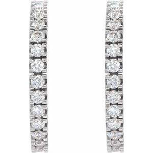 14K White Gold 1/2 CTW Lab-Grown Diamond 17.6 mm Hoop Earrings