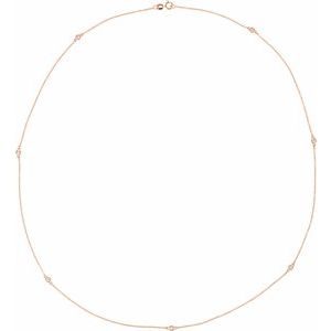 14K Rose Gold 1/3 CTW Natural Diamond 7-Station 24" Necklace