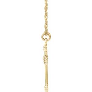 14K Yellow Gold Cross 18" Necklace