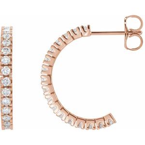 14K Rose Gold 1/2 CTW Lab-Grown Diamond 17.6 mm Hoop Earrings