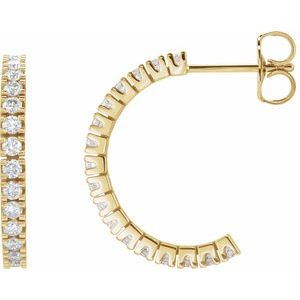 14K Yellow Gold 1/2 CTW Lab-Grown Diamond 17.6 mm Hoop Earrings
