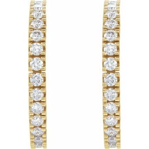 14K Yellow Gold 1/2 CTW Natural Diamond 17.6 mm Hoop Earrings