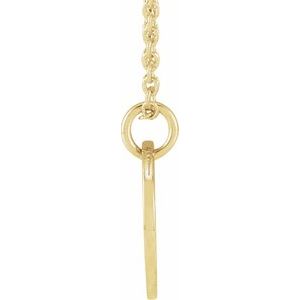 14K Yellow Gold Script Initial I 16-18" Necklace