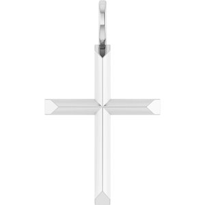 14K White Gold Knife-Edge Cross Charm/Pendant